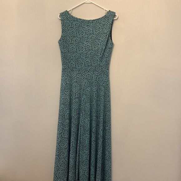 Perceptions brown and blue floral maxi dress. Brown waist rouching Size 8 - Picture 5 of 6